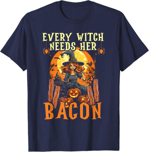Bacon Halloween Scary Trick Or Treat Spooky Breakfast T-Shirt - T-Shirt | Navy