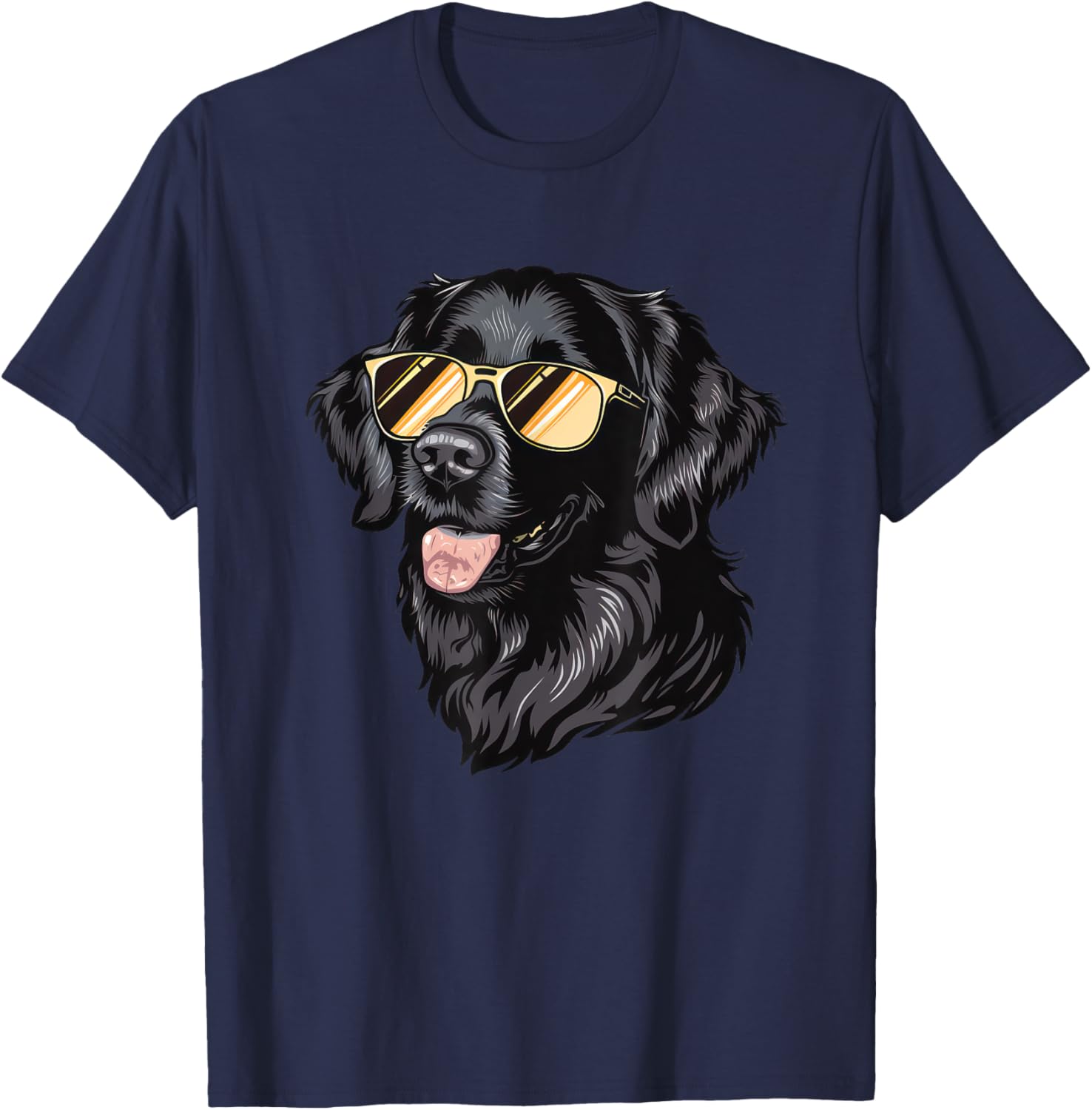 Flat Coated Retriever Dog Sunglasses Men Women Kids T-Shirt - T-Shirt | Navy