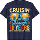Cruisin Through 10 Years 10th Wedding Anniversary Cruise T-Shirt - T-Shirt | Navy