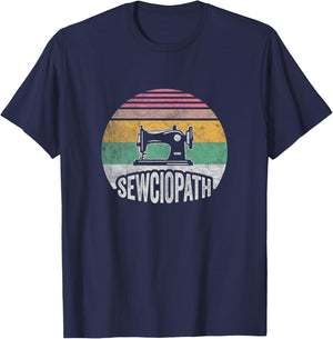 Retro Vintage Sewing Shirt Funny Sew Sewing Lover Sewciopath T-Shirt - T-Shirt | Navy