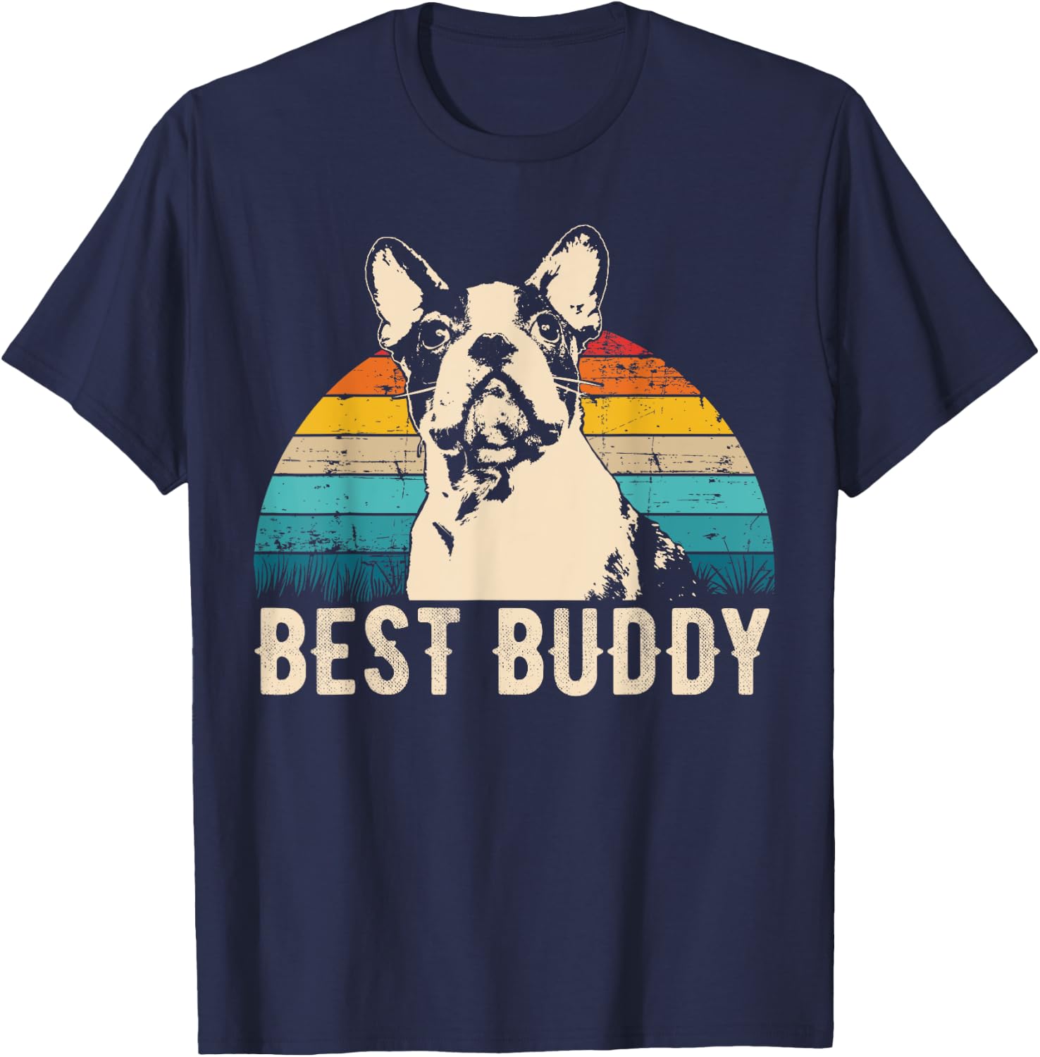 Boston Terrier Boston-Bulldog T-Shirt - T-Shirt | Navy