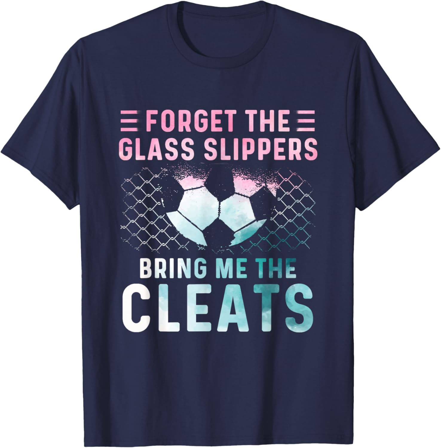 Girl Soccer Player Gifts Team Cleats Mom Goalie Captain T-Shirt - T-Shirt | Navy