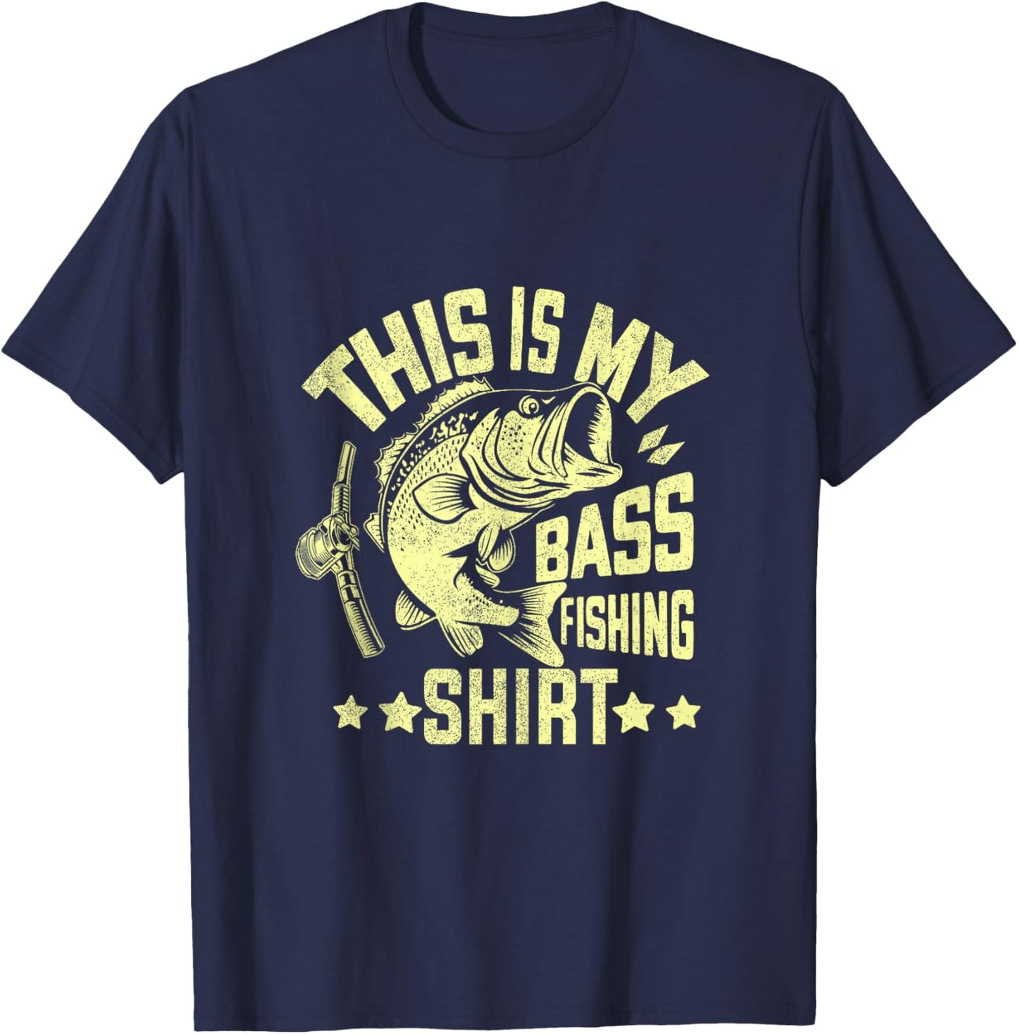 This Is My Bass Fishing Shirt Bass Fishing T-Shirt - T-Shirt | Navy
