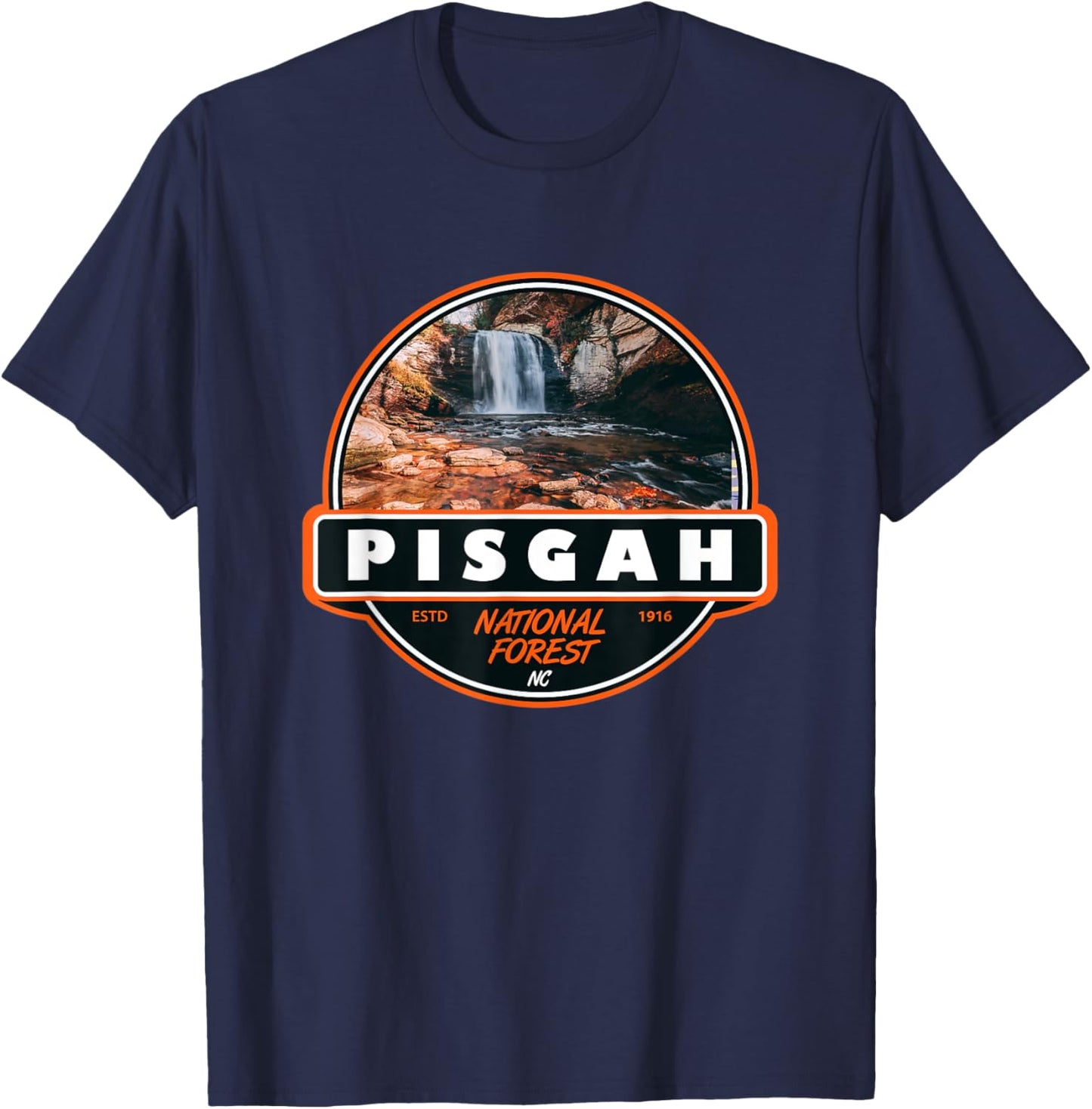 Pisgah National Forest North Carolina Badge T-Shirt - T-Shirt | Navy