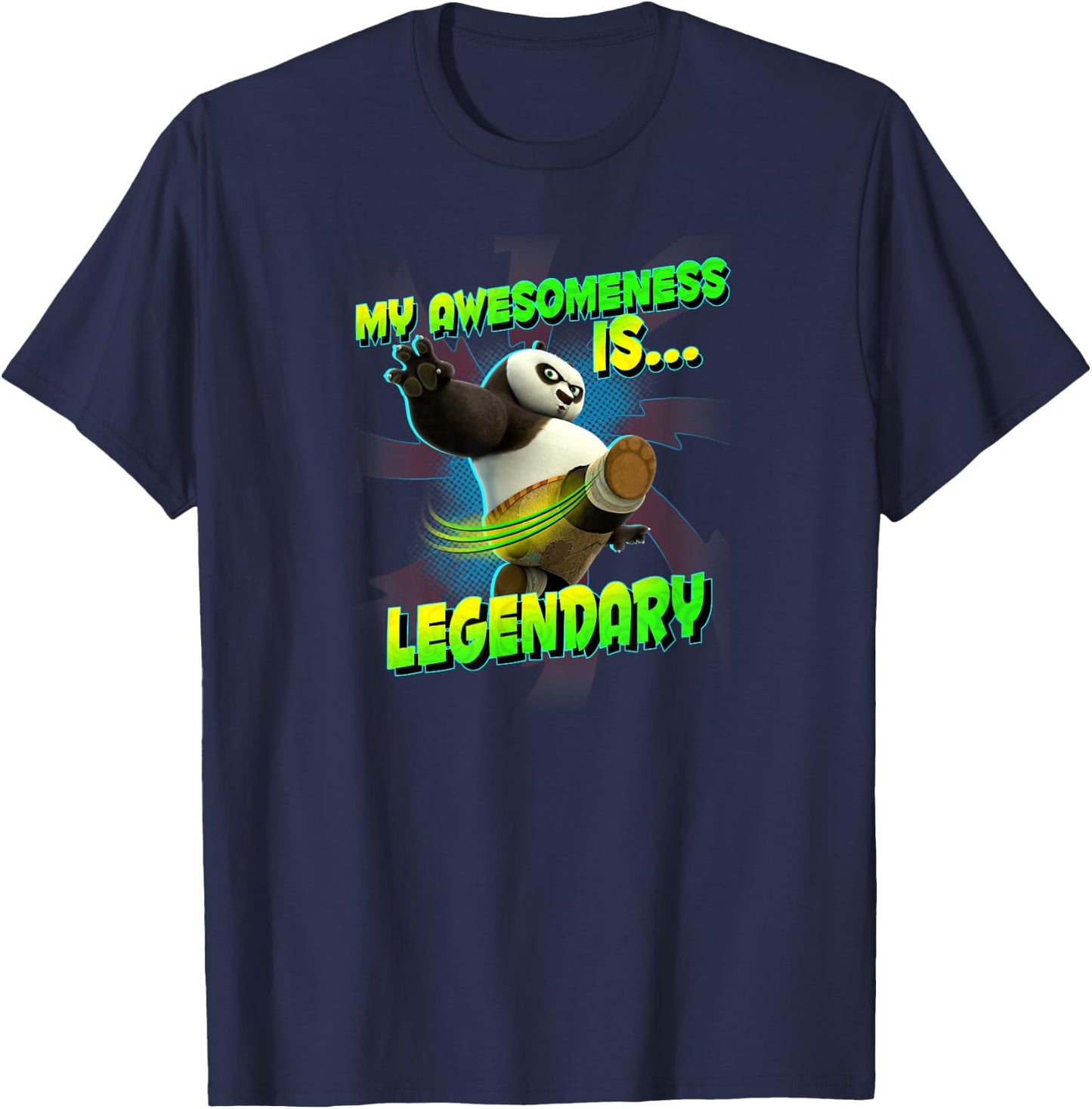 Kung Fu Panda My Awesomeness is Legendary Po T-Shirt - T-Shirt | Navy