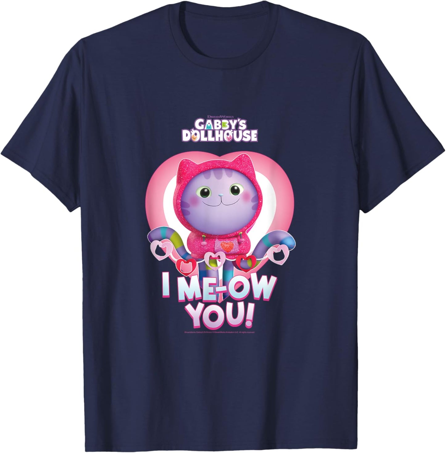 DreamWorks Gabby's Dollhouse Valentine's Day I Me-Ow You! T-Shirt - T-Shirt | Navy