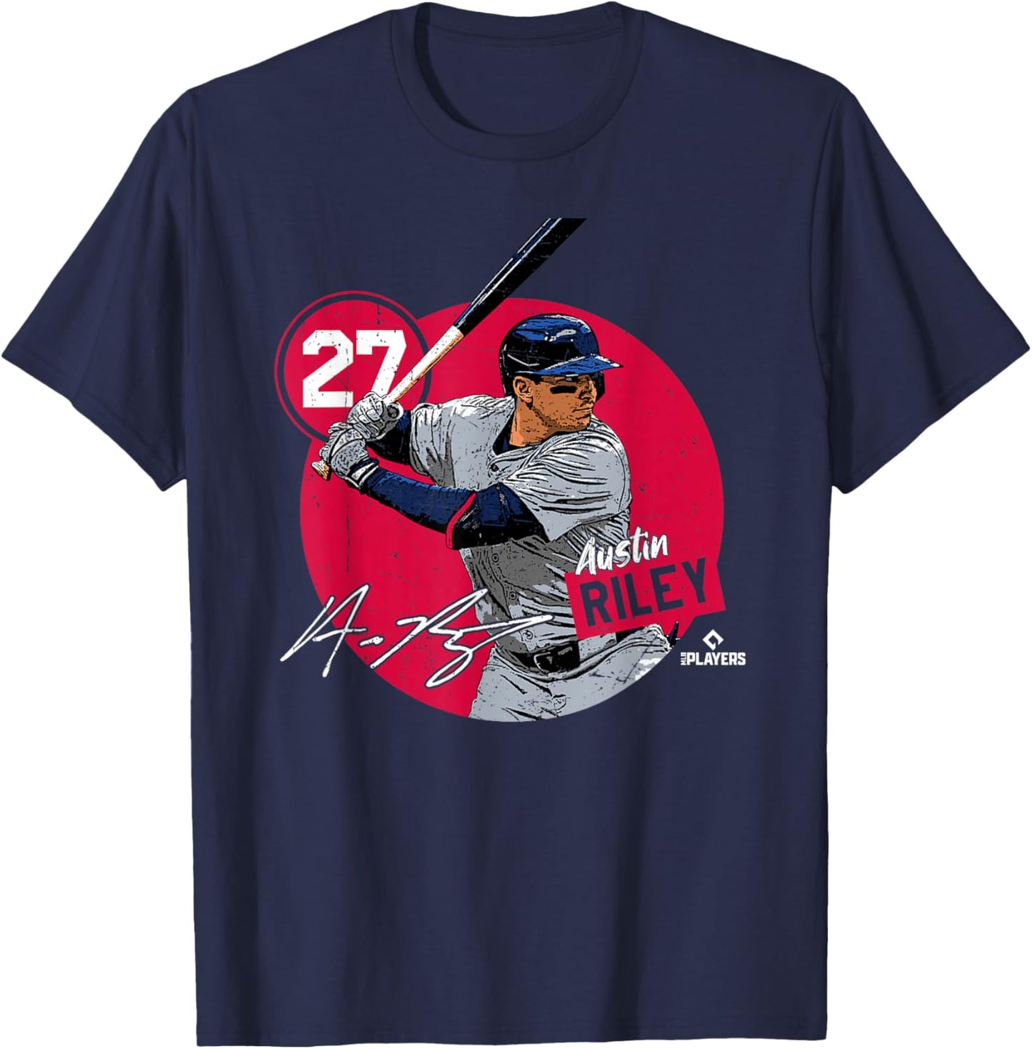 Austin Riley | Atlanta Baseball MLB Players | MLBRIL4047 T-Shirt - T-Shirt | Navy