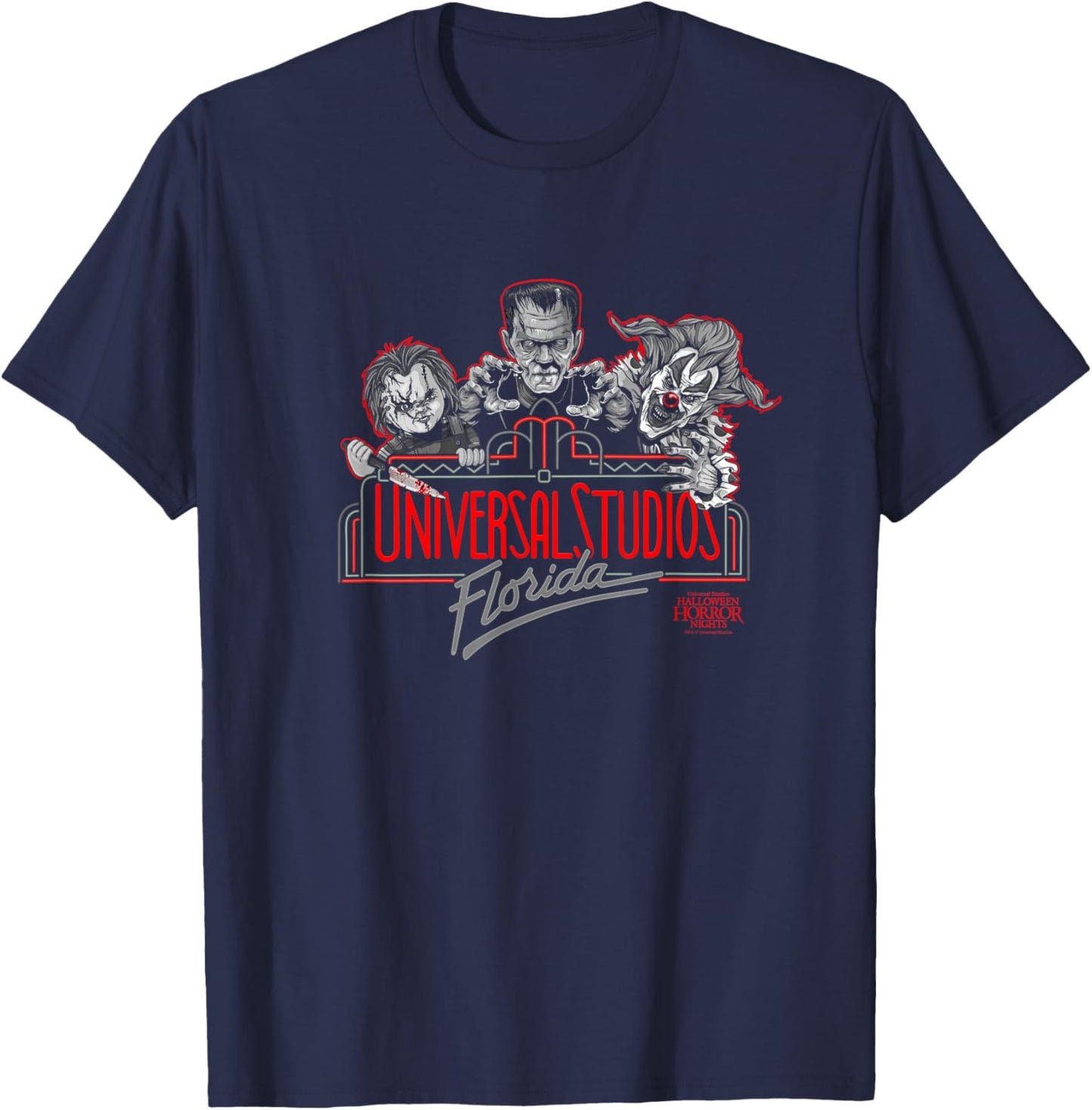 Halloween Horror Nights Florida Marquee T-Shirt - T-Shirt | Navy
