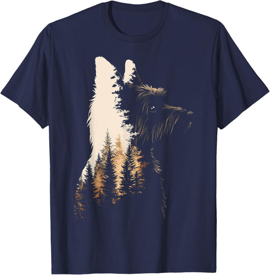 Cairn Terrier Dog Graphic Pet Art Cairn Terrier T-Shirt - T-Shirt | Navy
