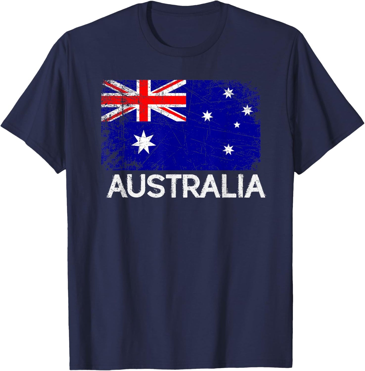 Australian Flag | Vintage Made In Australia Gift T-Shirt - T-Shirt | Navy