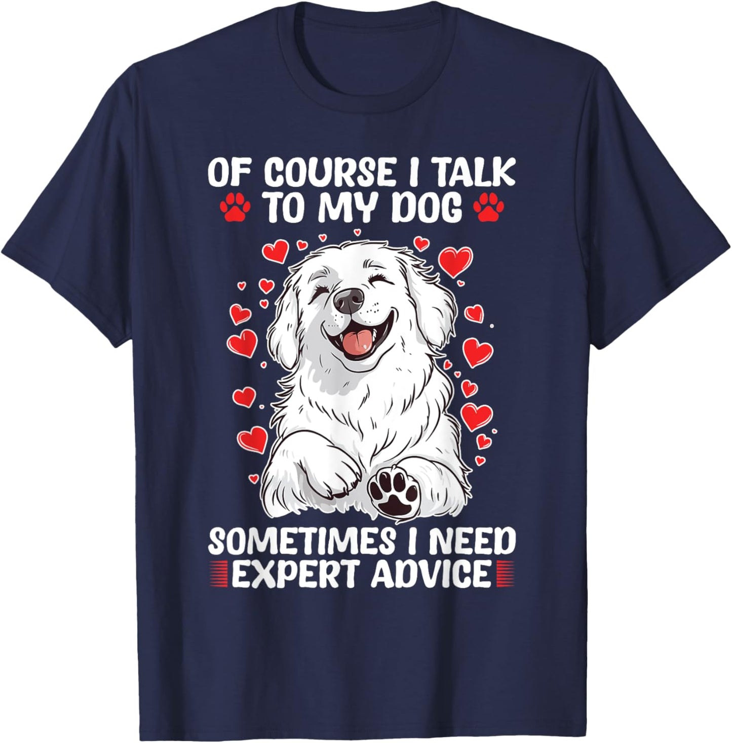 Great Pyrenees Dog Owner Men Women Girls Kids T-Shirt - T-Shirt | Navy