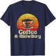 Coffee & Midwifery - Retro Doula Nurse Midwives Birth Worker T-Shirt - T-Shirt | Navy