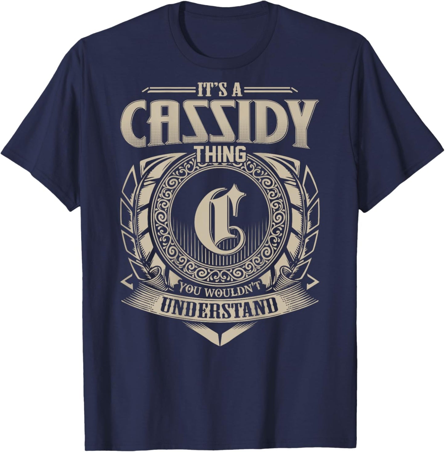 Proud CASSIDY Name Family Vintage -Adults, -Kids Black Small Modern Short Sleeve T-Shirt - T-Shirt | Navy