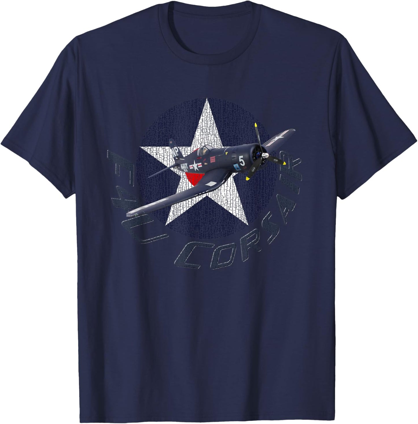 Military F&L Design Co. F4U Corsair WWII Warbirds Plane Spotting - Adults - Black - Short Sleeve - Classic Fit - Cotton/Polyester Blend - Small T-Shirt - T-Shirt | Navy