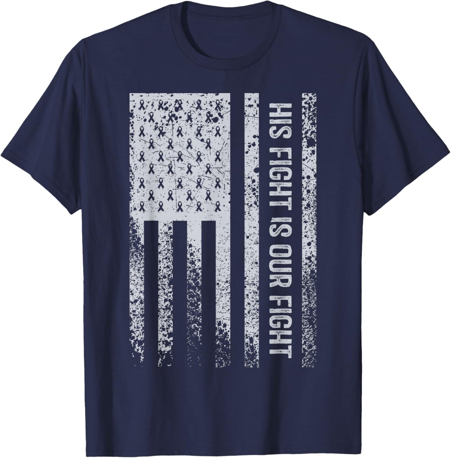 His Fight Is Our Fight Parkinsons Disease Awareness T-Shirt - T-Shirt | Navy
