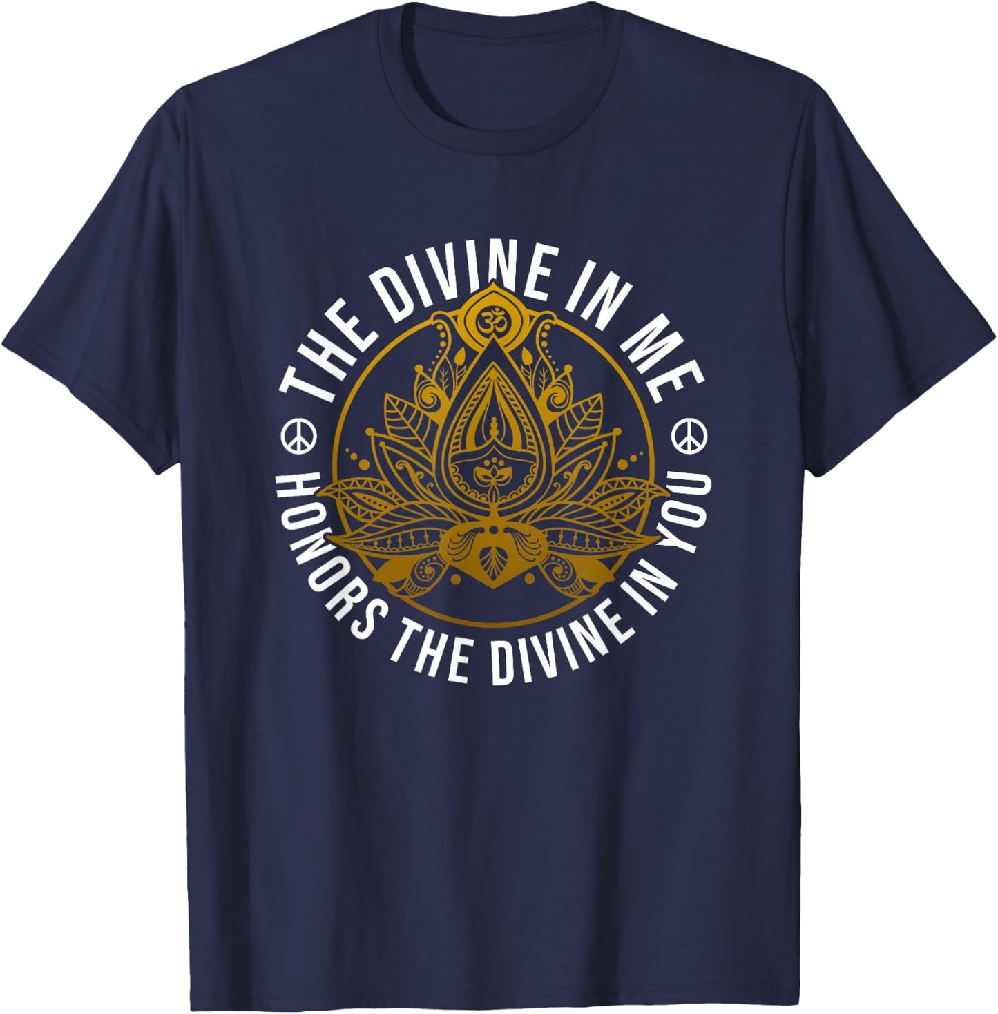 The Divine In Me Positive Message Spiritual Yoga Meditation T-Shirt - T-Shirt | Navy