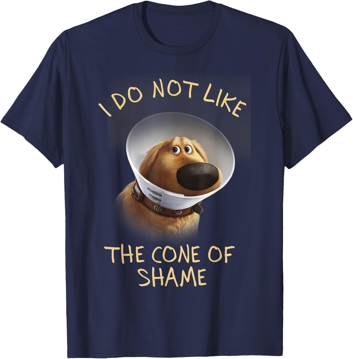 Disney Pixar Up Dug Sad Cone of Shame Graphic T-Shirt - T-Shirt | Navy