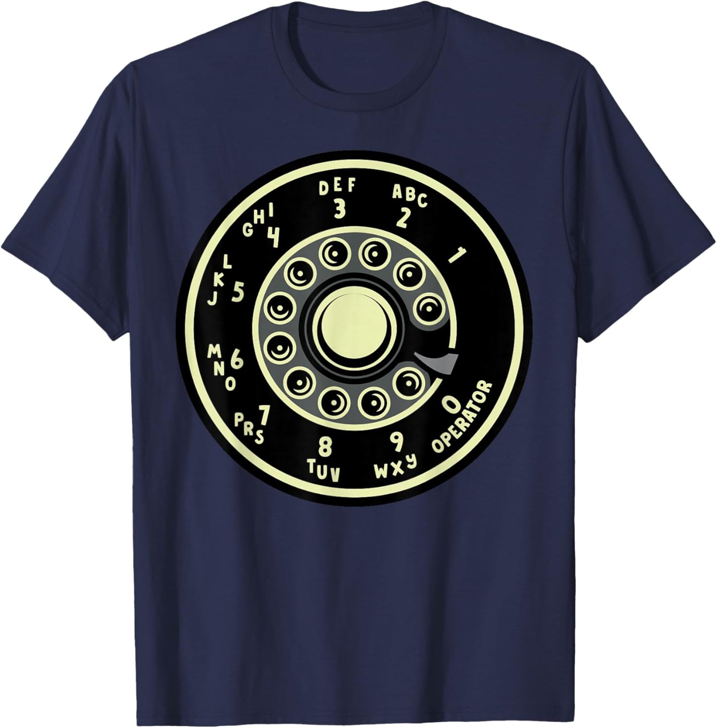 Retro Rotary Phone Dial Telephone Landline Vintage Halloween T-Shirt - T-Shirt | Navy