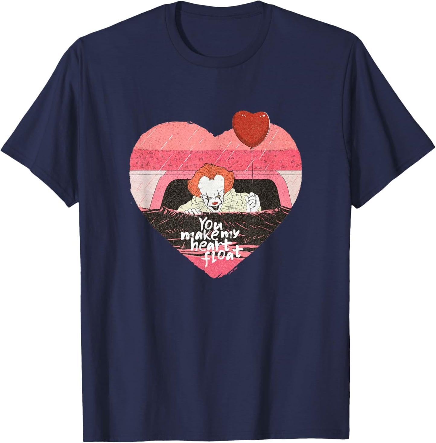 It Valentine's Day You Make My Heart Float Pennywise Poster T-Shirt - T-Shirt | Navy