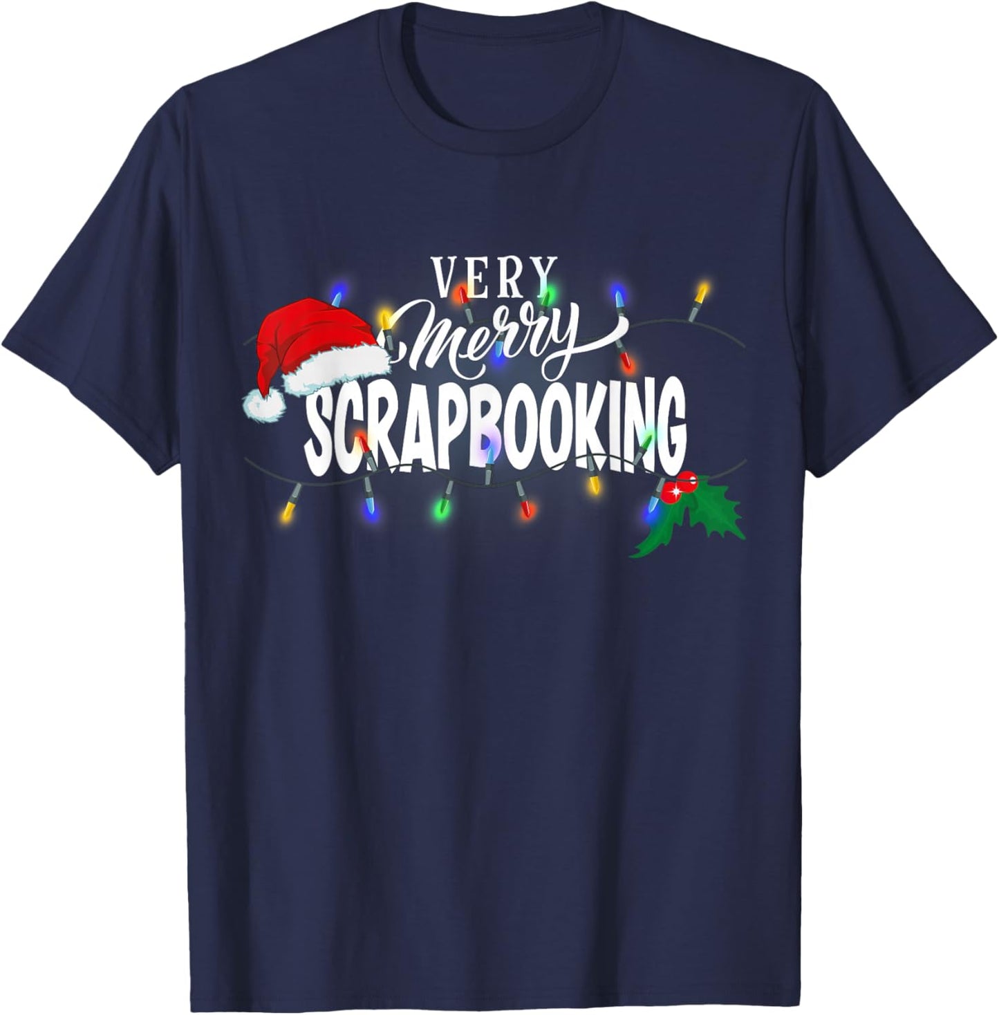Matching Very Merry Scrapbooking Christmas T-Shirt - T-Shirt | Navy