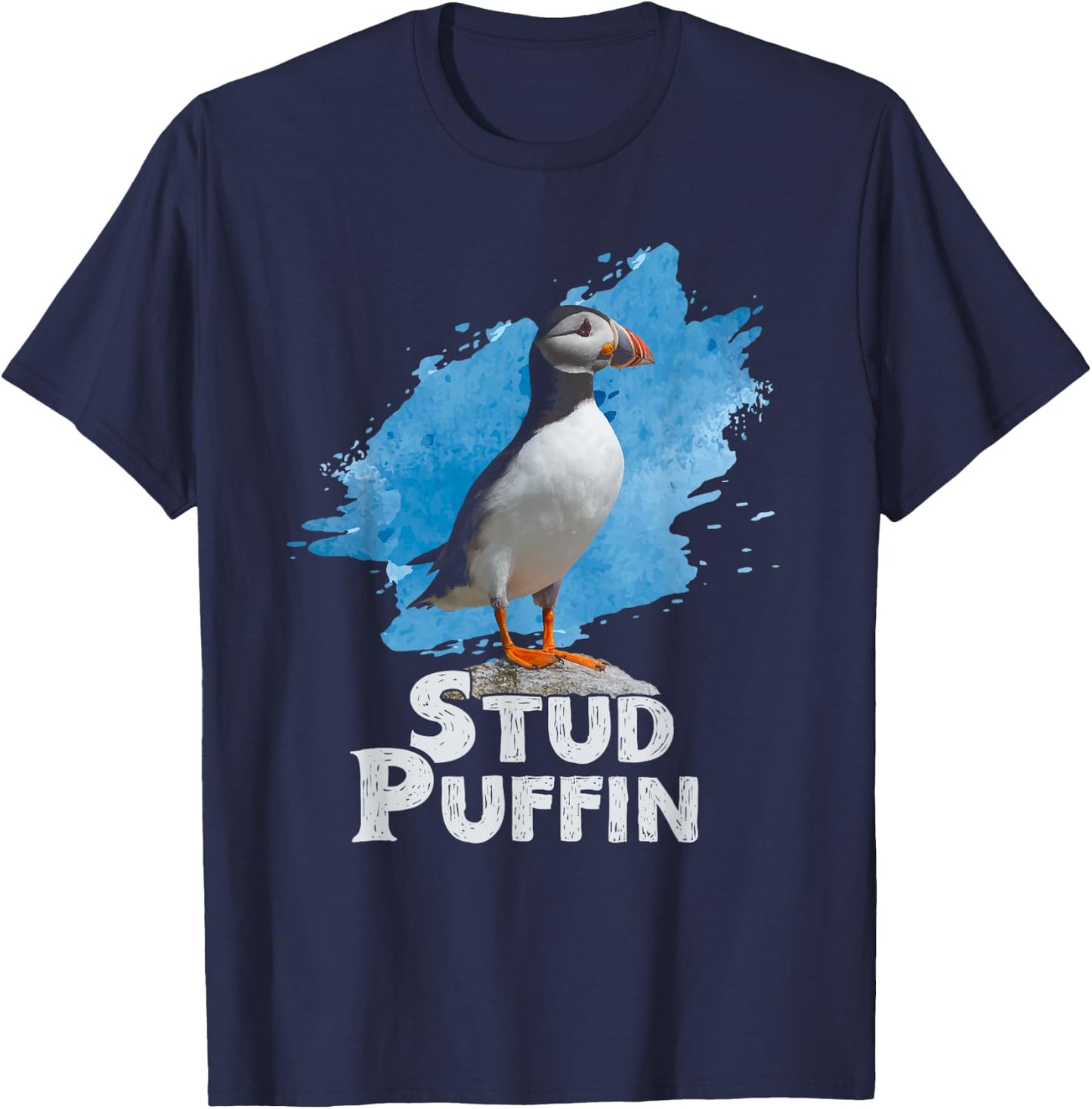 Stud Puffin Pajamas Retro Vintage Style Stud Puffin Bird T-Shirt - T-Shirt | Navy