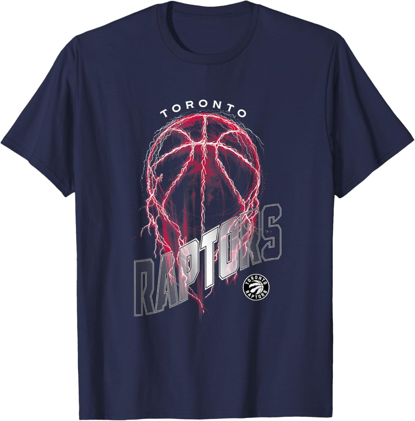 NBA Toronto Raptors Lightning Bolt Basketball Logo T-Shirt - T-Shirt | Navy
