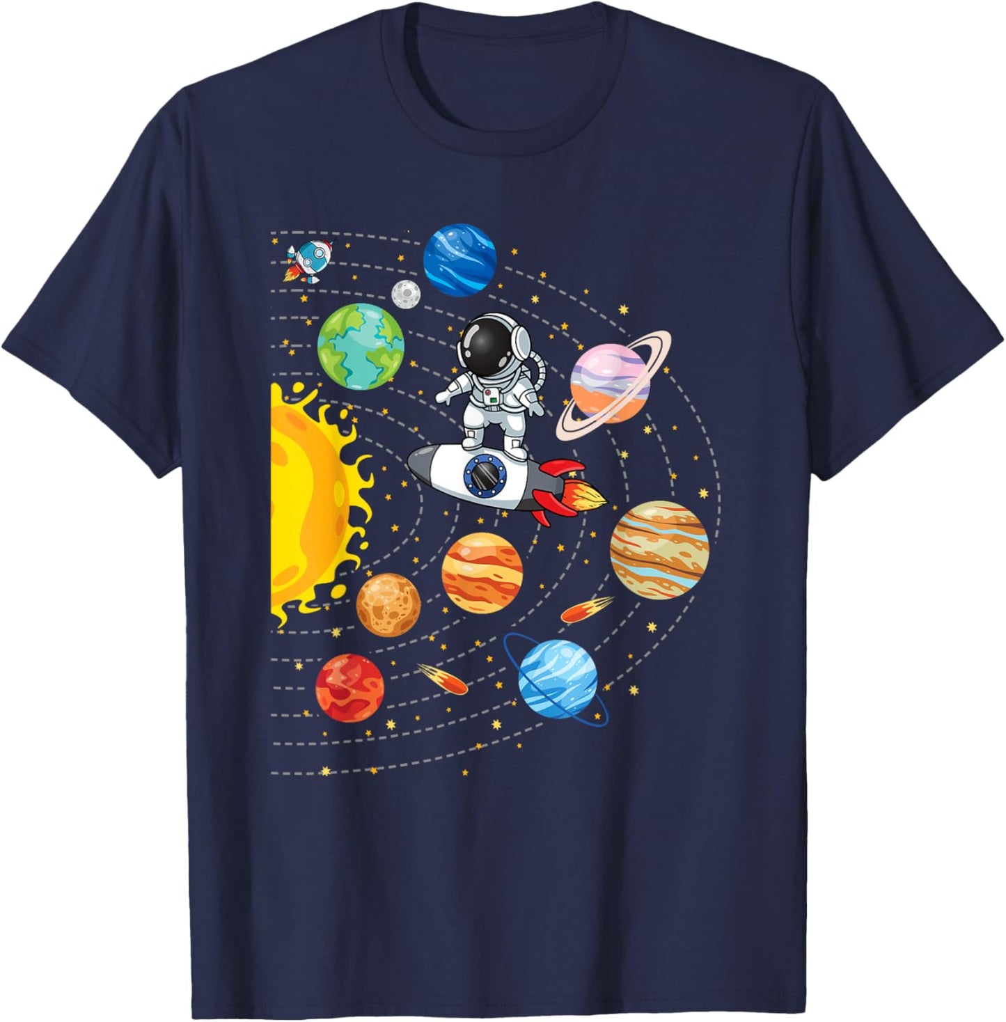 Solar System Planets Science Space Astronaut Universe Galaxy T-Shirt - T-Shirt | Navy
