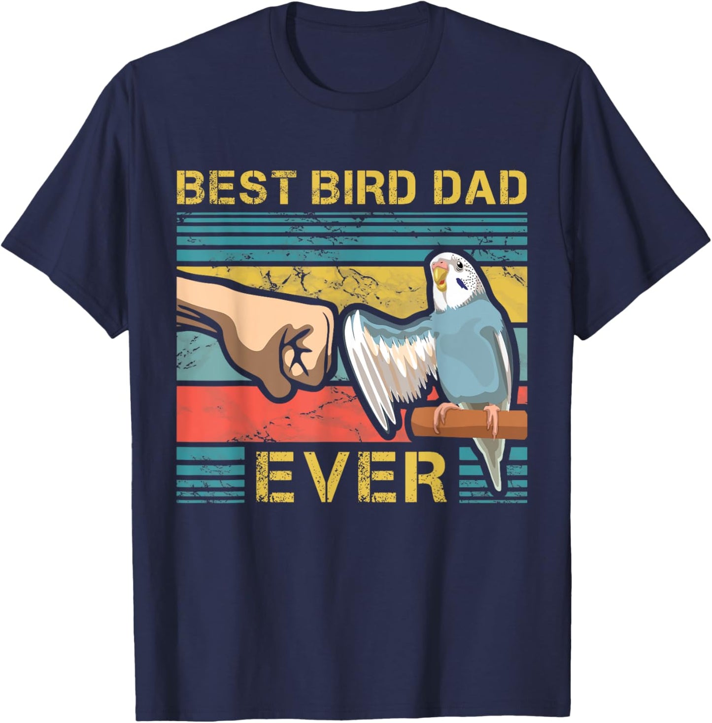 Budgie Dad Funny Bird Lover Father Budgerigar Enthusiast T-Shirt - T-Shirt | Navy