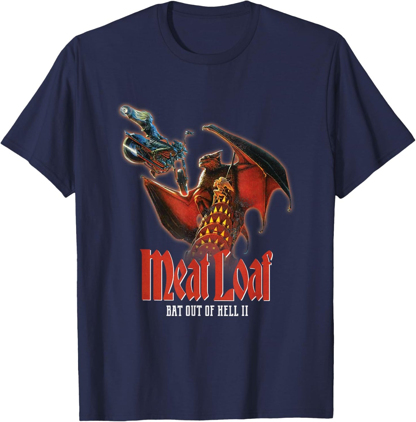 Meat Loaf Bat II T-Shirt - T-Shirt | Navy