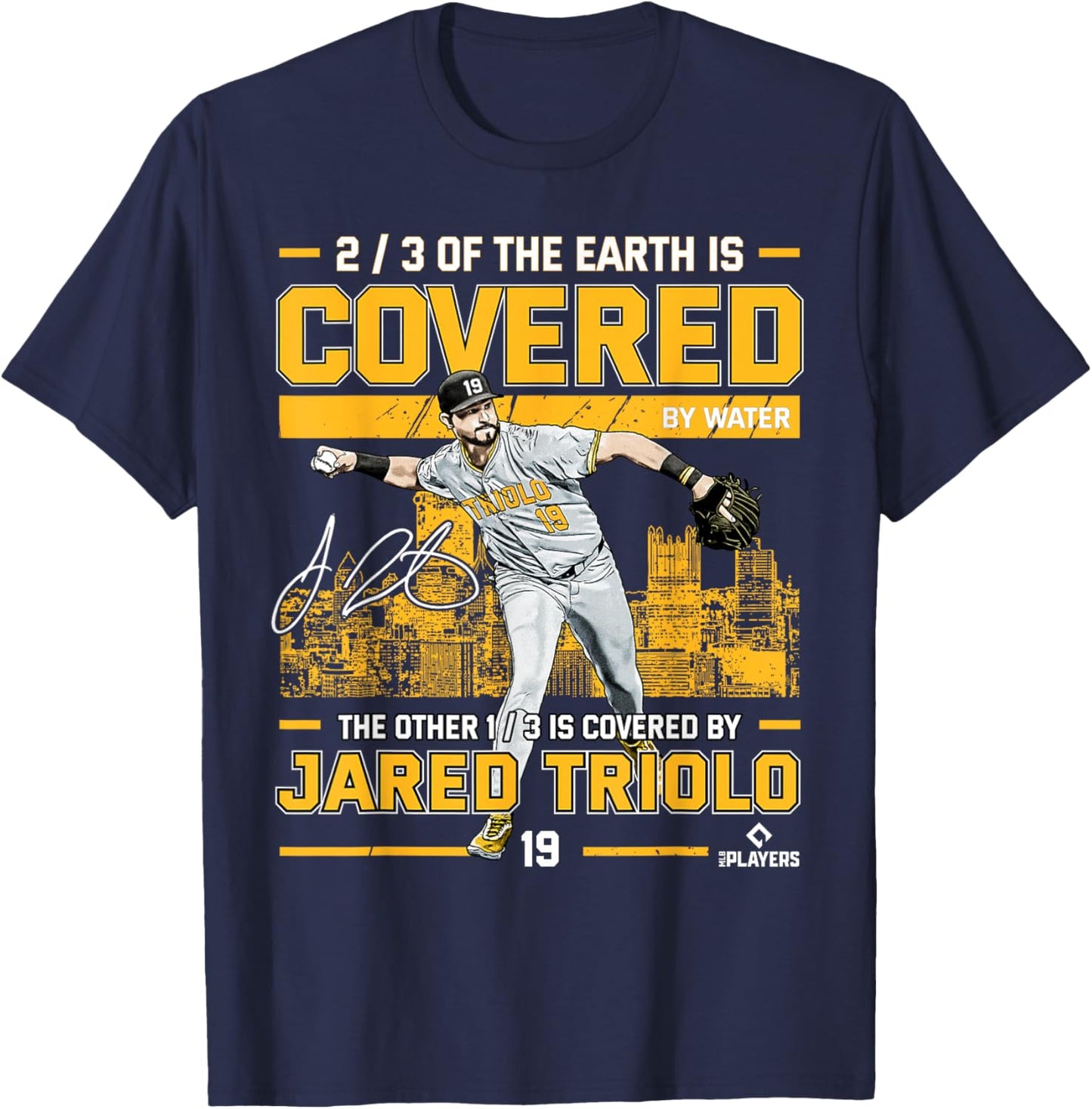 Covered Jared Triolo Pittsburgh Baseball MLBPA T-Shirt - T-Shirt | Navy