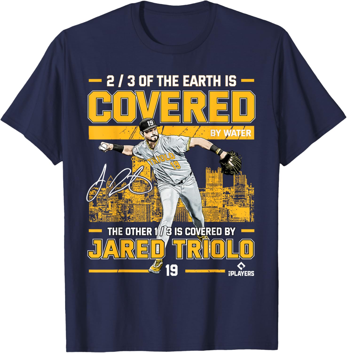 Covered Jared Triolo Pittsburgh Baseball MLBPA T-Shirt - T-Shirt | Navy