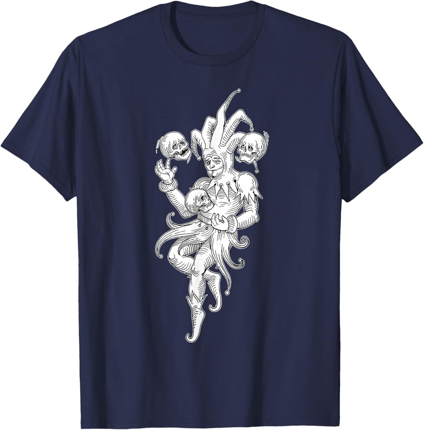 Jester Juggling Skulls T-Shirt - T-Shirt | Navy