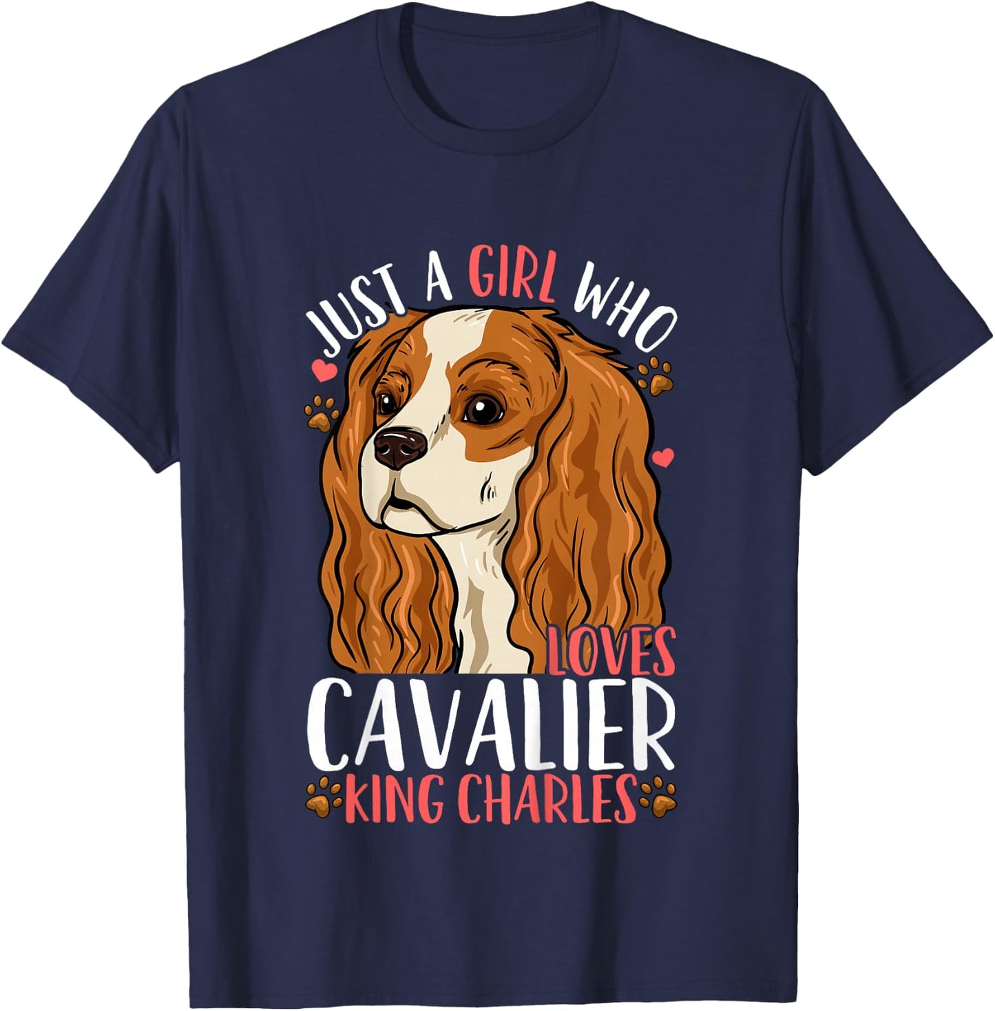 Kids Cavalier King Charles Gift T-Shirt - T-Shirt | Navy