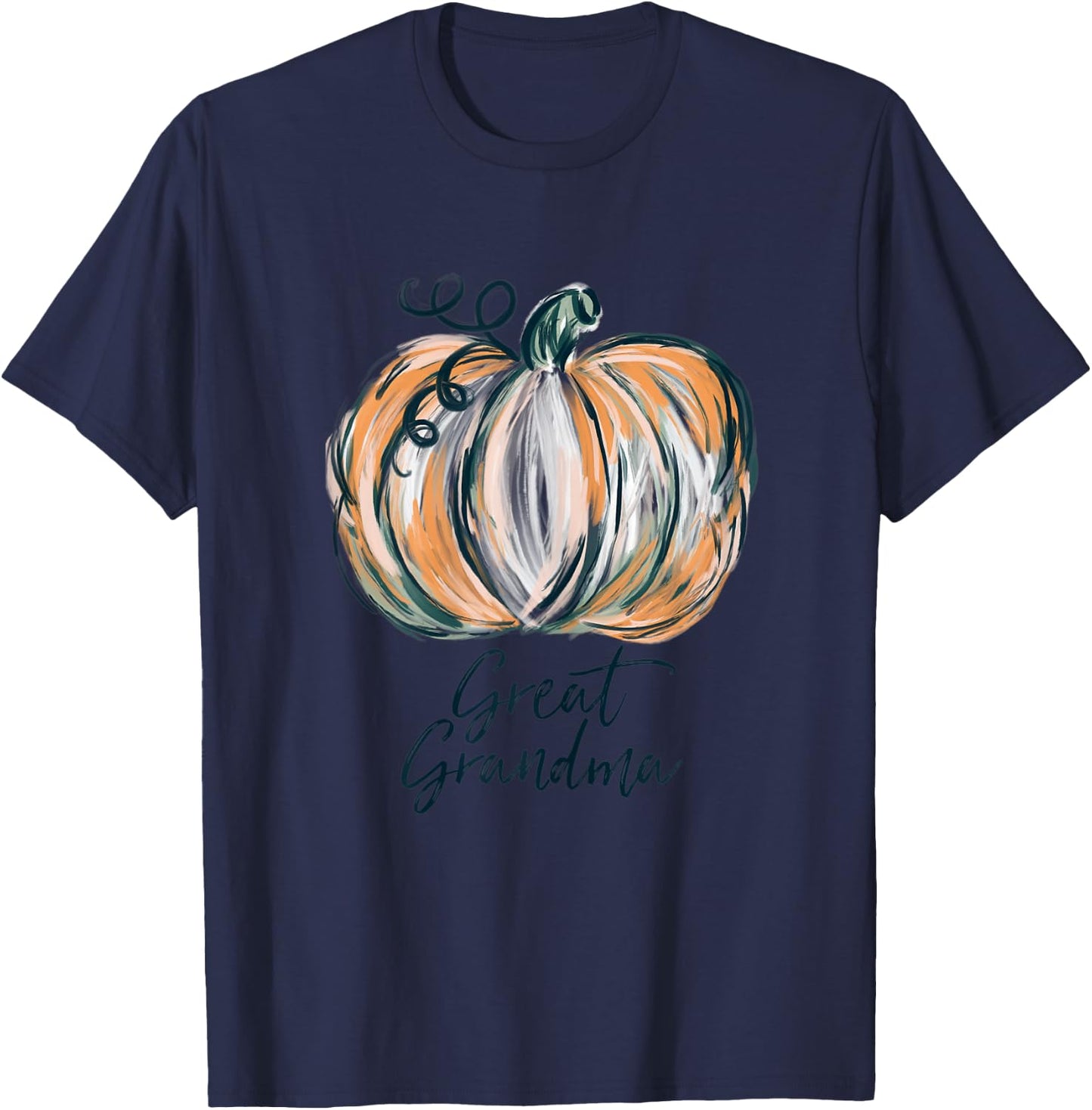 Great Grandma Watercolor Pumpkin Fall Thanksgiving 2022 T-Shirt - T-Shirt | Navy