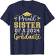 Proud Sister of a 2024 Graduate Senior Graduation Girl Women T-Shirt - T-Shirt | Navy