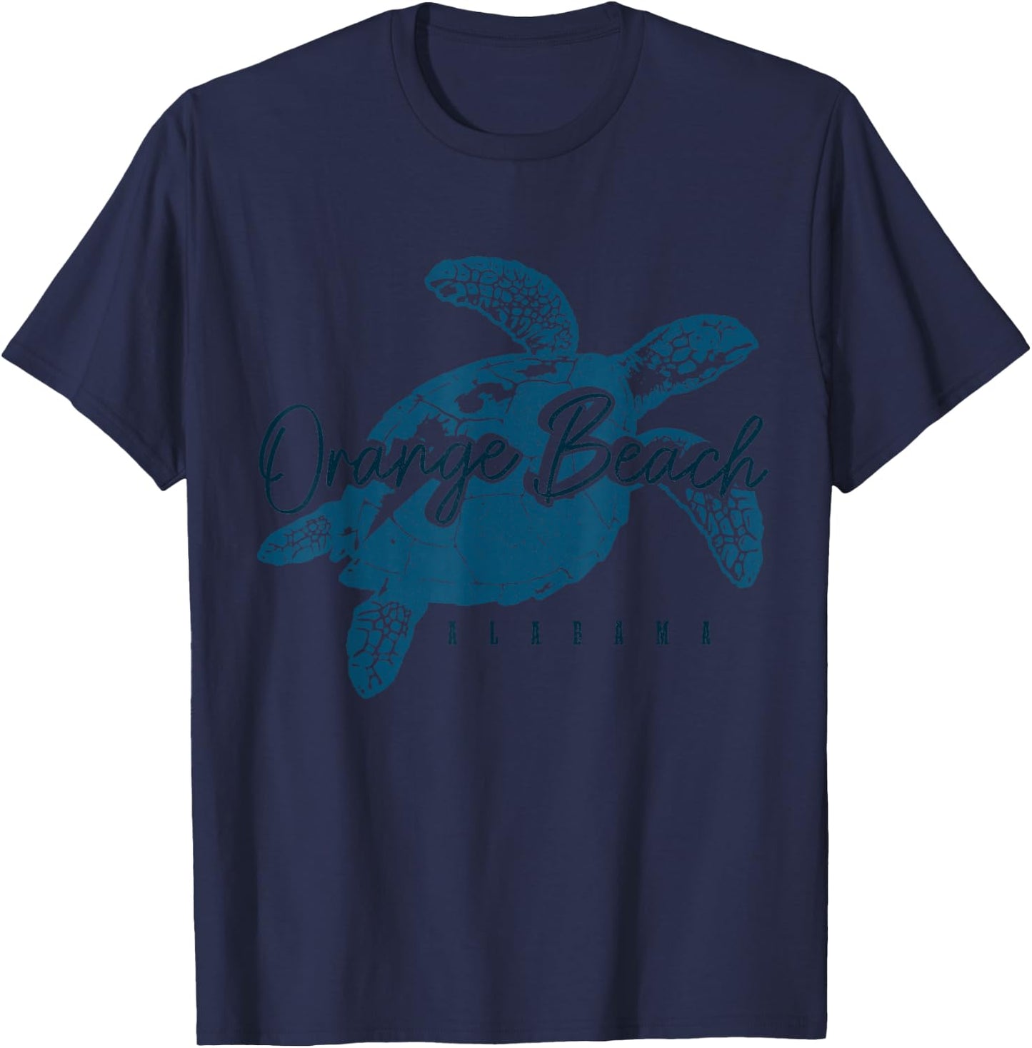 Orange Beach Alabama AL Sea Turtle Holiday Souvenir T-Shirt - T-Shirt | Navy