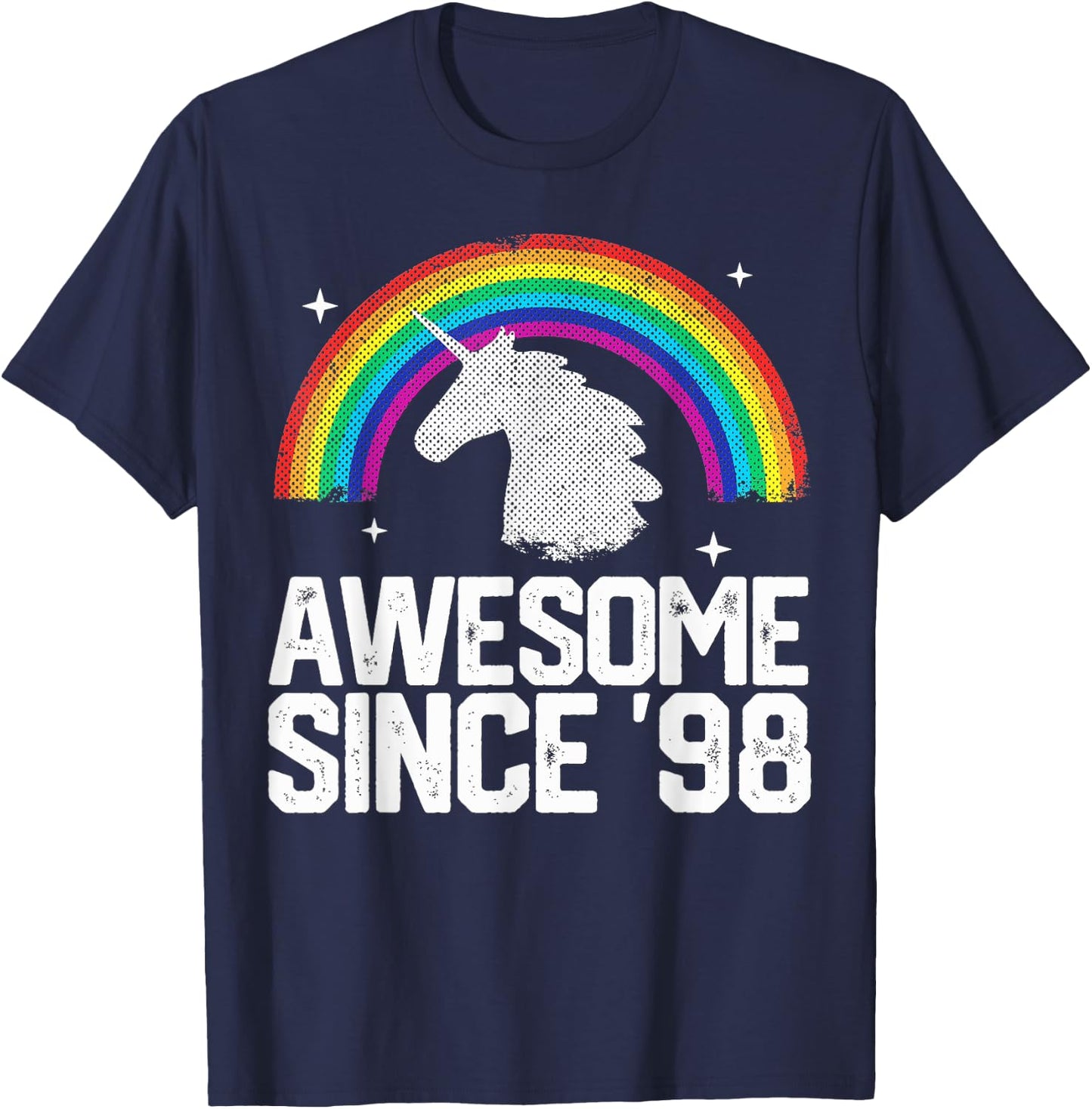 Awesome Since 1998 26th Birthday 26 Years Old Unicorn T-Shirt - T-Shirt | Navy