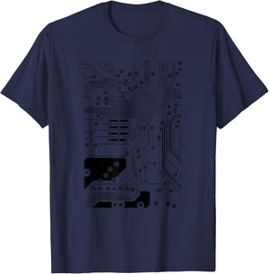 Black Circuit Board Mother Board Computer Programmer Gift T-Shirt - T-Shirt | Navy