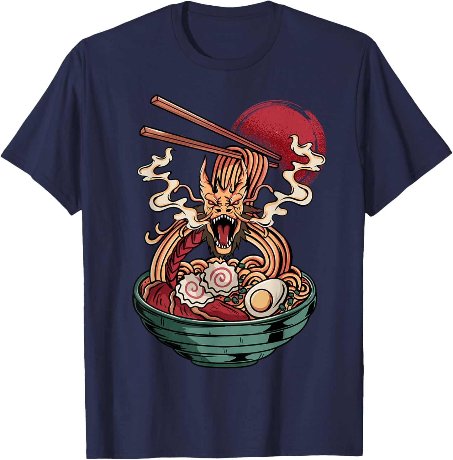 Ramen Noodles Dragon Anime Japanese Kawaii T-Shirt - T-Shirt | Navy
