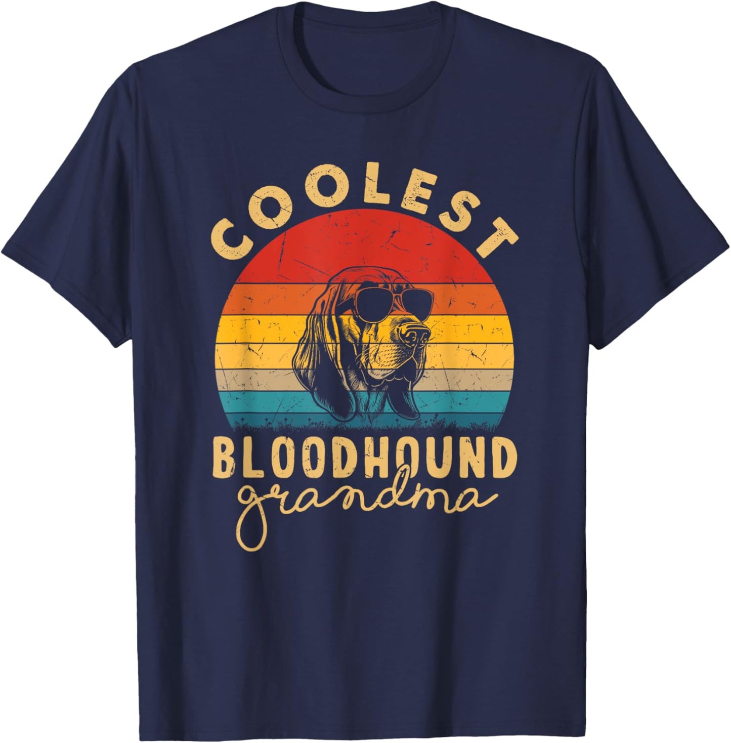 Bloodhound Coolest Grandma Gifts Bloodhound Mom T-Shirt - T-Shirt | Navy
