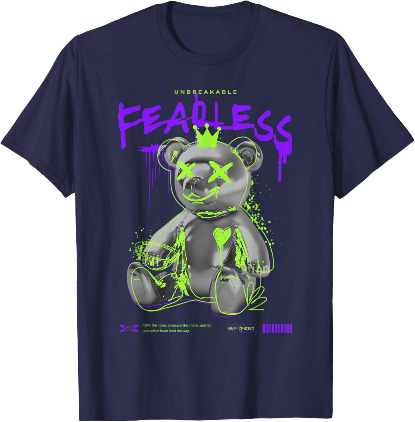 Bear with crossed out eyes Crossed eyes bear T-Shirt - T-Shirt | Navy