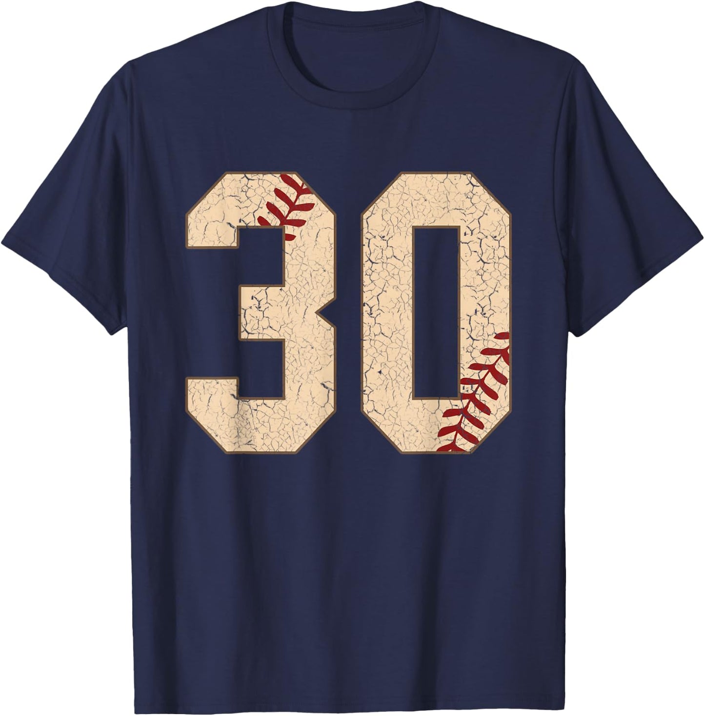 30th Birthday Gift Baseball and Softball 30 Years Old T-Shirt - T-Shirt | Navy