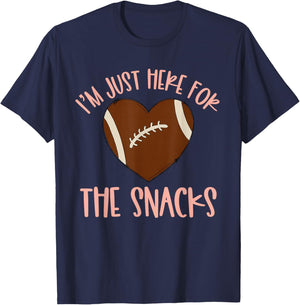 Im Just Here for The Snacks Football Sister Girls T-Shirt - T-Shirt | Navy