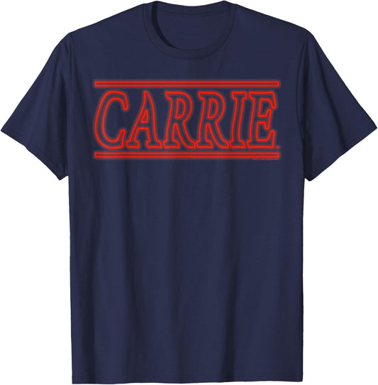 Carrie Retro Title Logo T-Shirt - T-Shirt | Navy