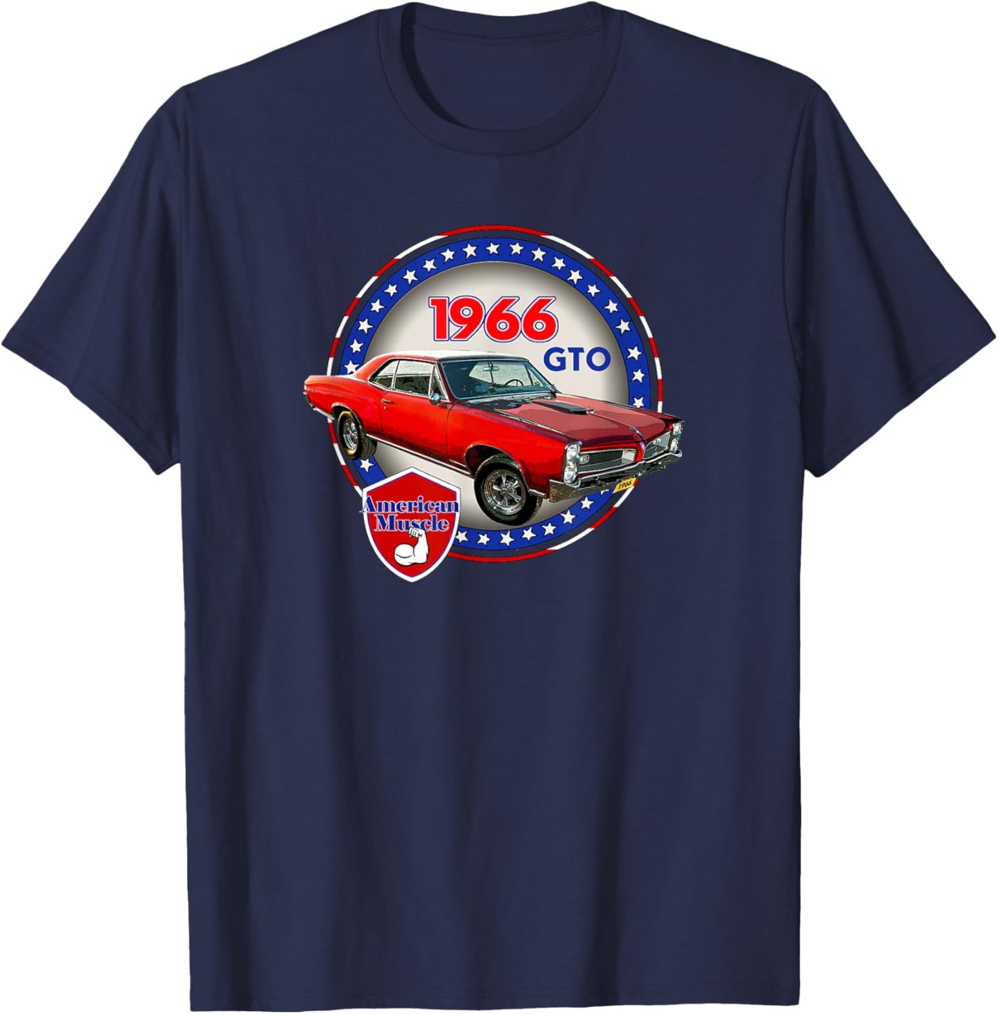 Vintage 1966 Gto, Classic American Muscle Car, V8 T-Shirt - T-Shirt | Navy
