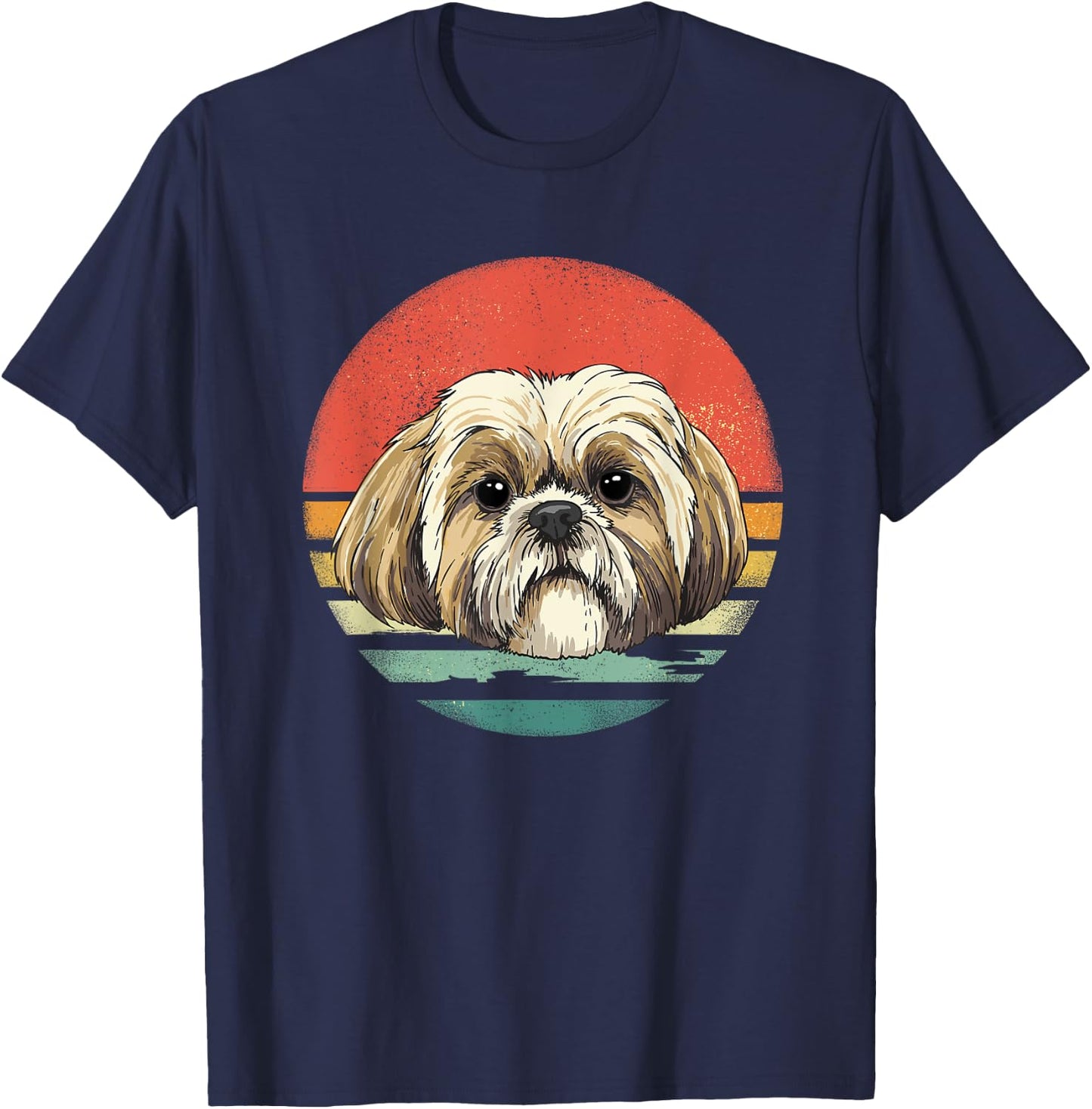 Shih Tzu Shirt Shih Tzu Dog Face Pet Lover Shih Tzu Mom Dad T-Shirt - T-Shirt | Navy