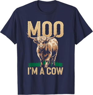 Moo I'm A Cow Cow Costume Men Kids T-Shirt - T-Shirt | Navy