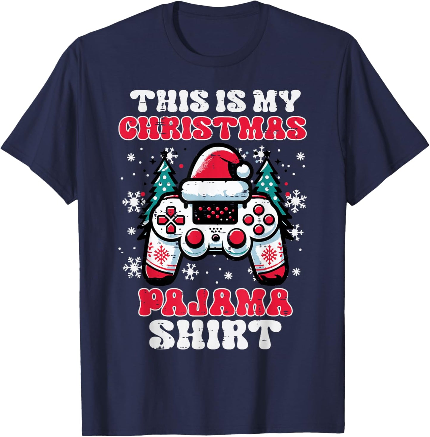This My Christmas Pajama Shirt Gaming Xmas Men Boys Kids T-Shirt - T-Shirt | Navy