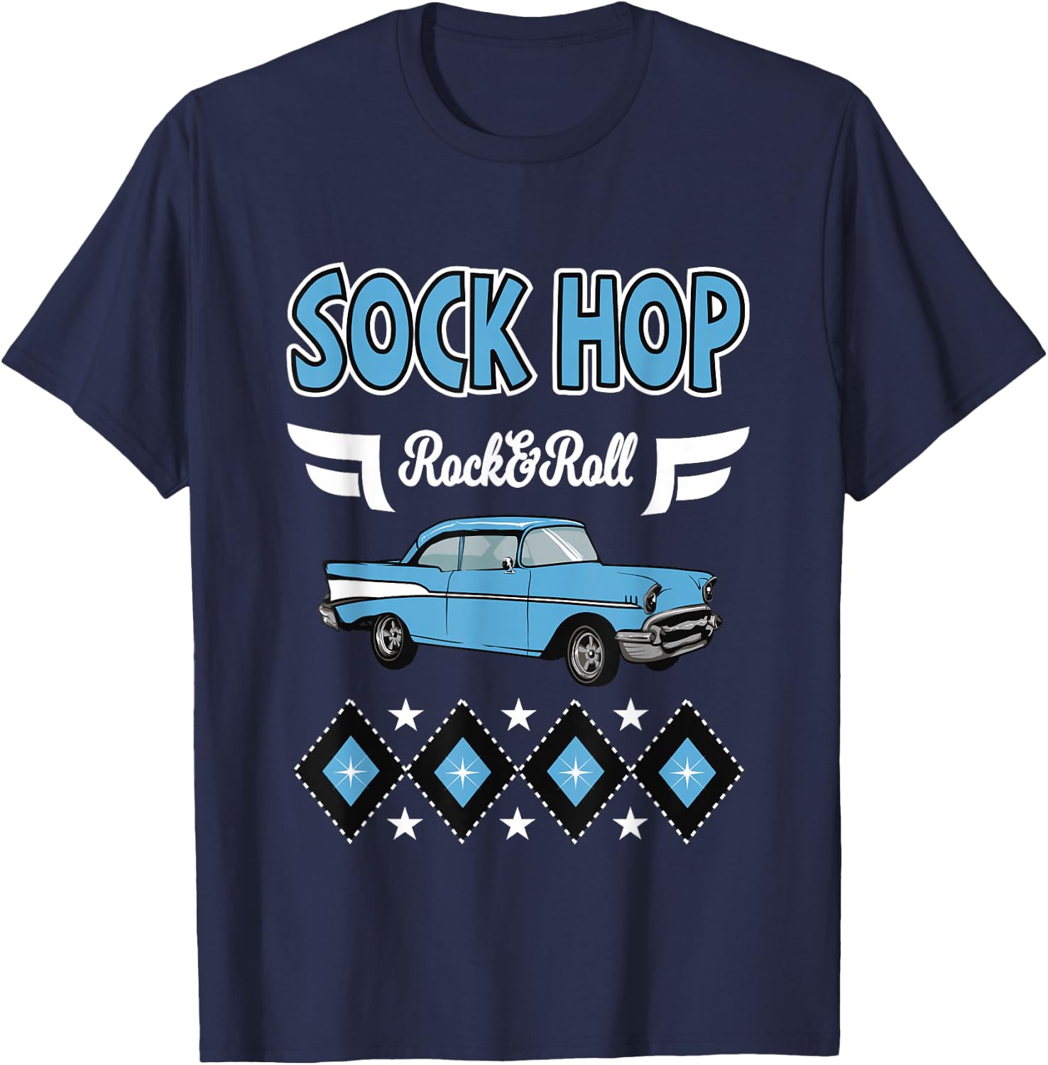 1950s Sock Hop Clothes Vintage 50s Party Rockabilly Doo Wop T-Shirt - T-Shirt | Navy