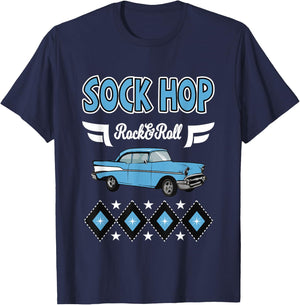 1950s Sock Hop Clothes Vintage 50s Party Rockabilly Doo Wop T-Shirt - T-Shirt | Navy